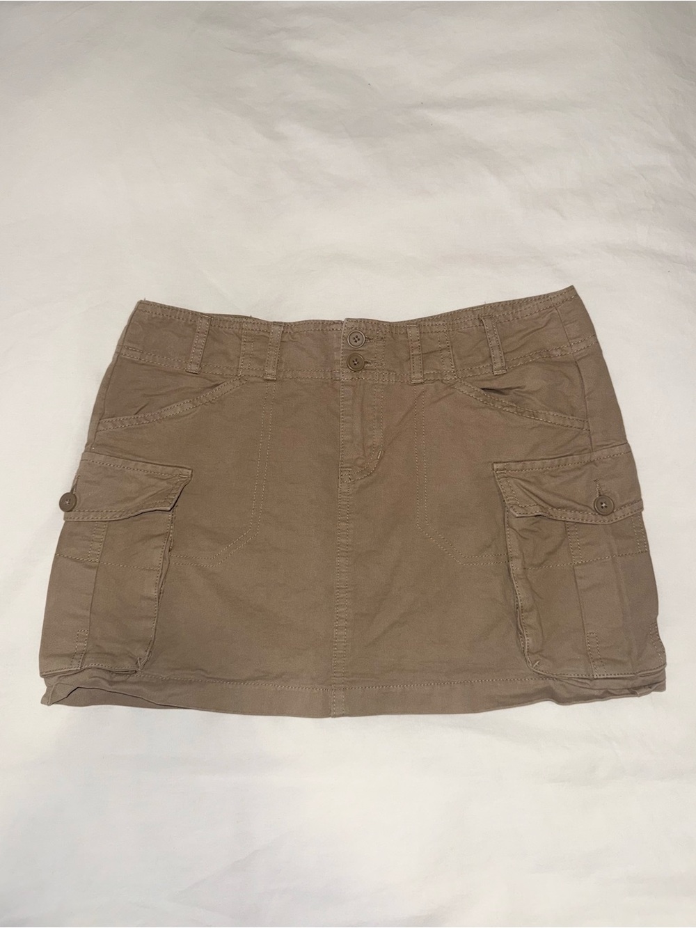 John Galt Khaki Cargo Mini Skirt